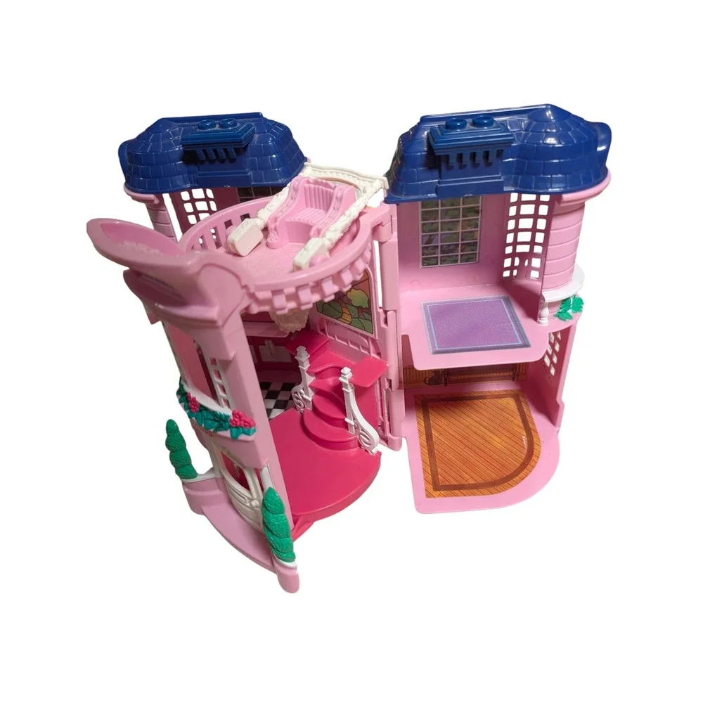 Fisher Price Sweet Streets Pink Blue Victorian Dollhouse Folding Playset 2001